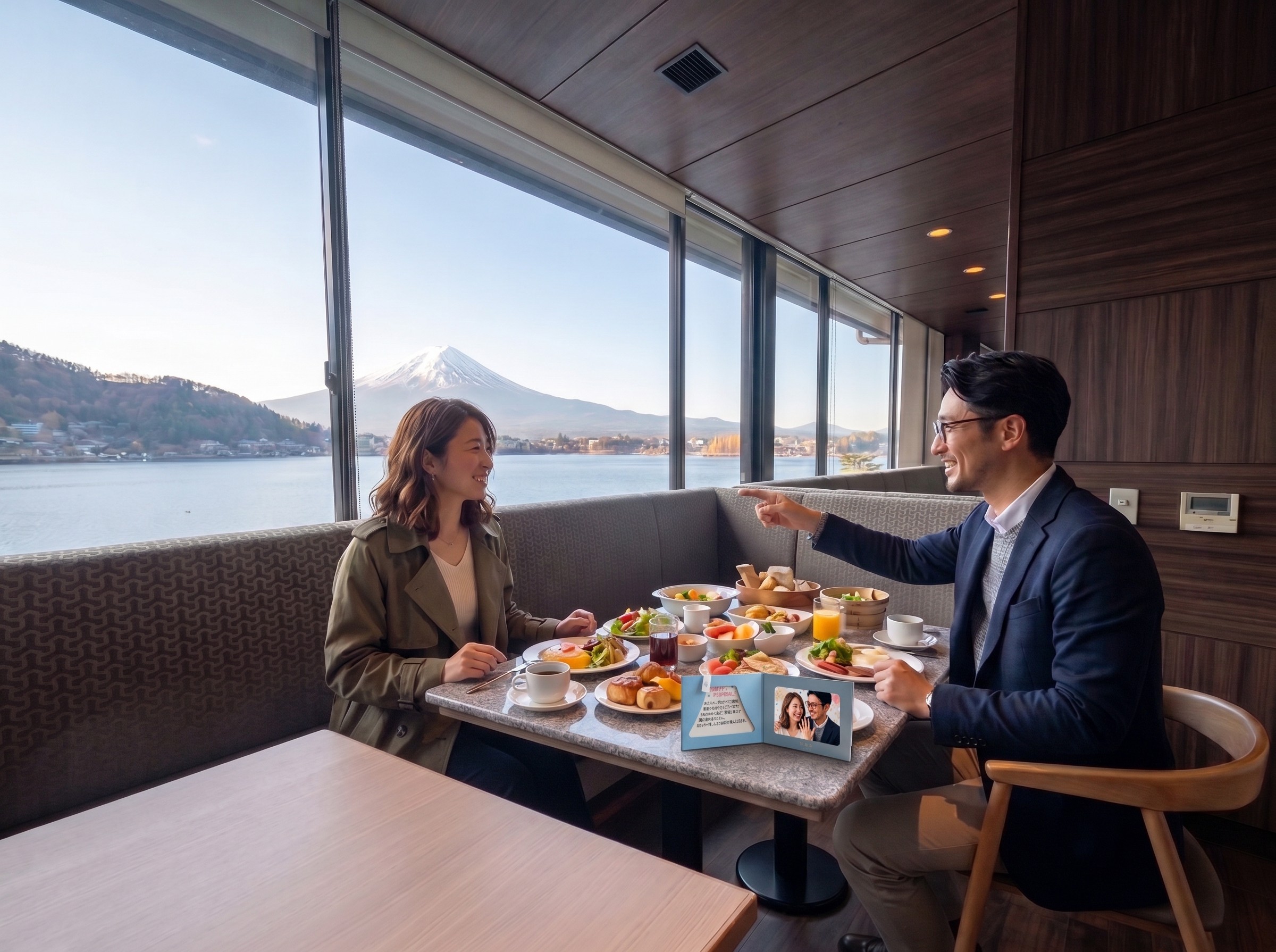 二人の初日の出と朝食